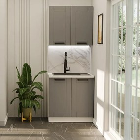 Kuchynská linka Luna Dust grey/biela 80 cm bez pracovnej dosky