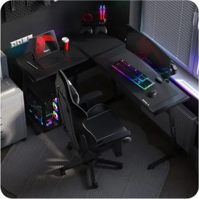 Herný rohový stôl Hero 6.0 RGB čierny