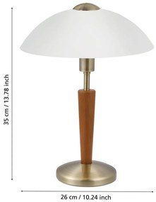 Sivo-hnedá stmievateľná stolová lampa so skleneným tienidlom (výška 35 cm) SOLO 1 – EGLO