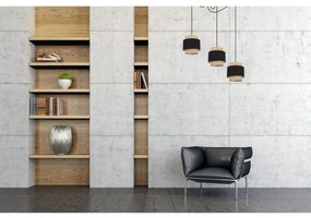 Závesné svietidlo Boho Spider, 3x jutové/čierne textilné tienidlo