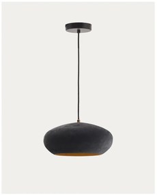 Čierne závesné svietidlo s kovovým tienidlom ø 30 cm Inda – Kave Home