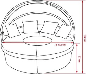 13-dielna multifunkčná záhradná sofa + sedacia súprava CATALINA 2023 - čierna-šedá