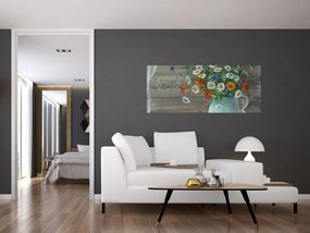 Obraz - Lúčne kvety, olejomaľba (120x50 cm)