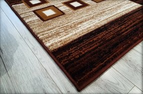 HU Hnedo-čierny kockovanýkoberec Shiraz Bcf Kocka-tmava Rozmer: 40x60 cm