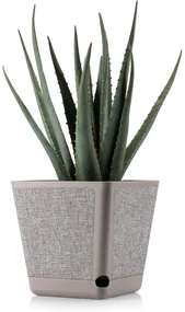 PLASTOVÝ KVETINÁČ PILEA TX 18X18 CM BÉŽOVÁ