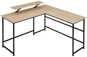 tectake 404230 písací stôl melrose 140x130x76,5cm - industrial svetlé drevo, dub sonoma