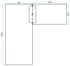 Rohový kancelársky písací stôl PRIMO FLEXIBLE 1800 x 1800 mm, buk