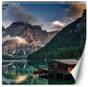 Fototapeta, Jezero v horách Horská krajina - 250x250 cm