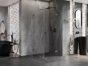 Mexen Lunar T výklopný sprchový kút pravý 120 x 120 cm, číre sklo, brúsený grafit, 834T-120-120-66-00-P
