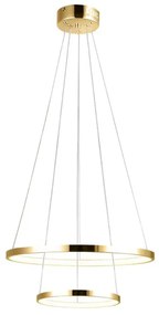 Candellux Zlaté závesné LED svietidlo Lune okrúhly 50cm 40W 32-76281