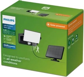 Philips - LED solárny nástenný reflektor so senzorom FYNS LED/8,2W/3,7V 2600 mAh IP44