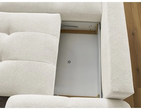 Biela ženilková rozkladacia/s úložným priestorom rohová pohovka (ľavý roh/s leňoškou) Roxelane – Bobochic Paris