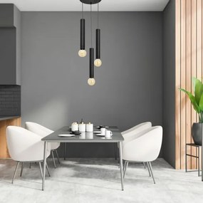 Luster na lanku TUBA 3xE27/15W/230V čierna