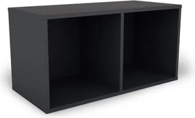 Nástenný regál s 2 priehradkami Jerry, grafit%