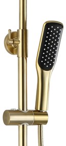 Rea Soul, sprchový zostava s vaňovou batériou, čierna - zlatá kartáčovaná, REA-B9962