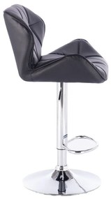LuxuryForm DESIGN Barová stolička MILANO na striebornom tanieri - čierna