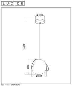 Lucide 25405/20/60 - Luster na lanku JAZZLYNN 1xE27/60W/230V pr. 20 cm