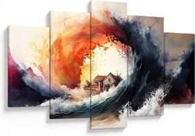 Obraz - Vo víre povodne, akvarel (150x105 cm)