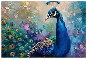 Obraz - Maľba páva (90x60 cm)