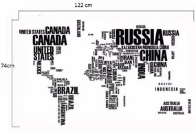 Veselá Stena Samolepka na stenu na stenu Mapa sveta Veľkosť: 190 X 116 cm