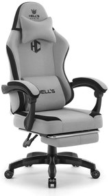 Ergonomická herná a kancelárska stolička HC-1016 s podnožkou - sivá