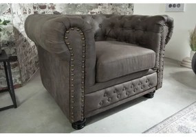 Kreslo 40519 Chesterfield Vintage Šedá Taupe  - Komfort-nábytok