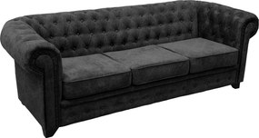XXXLutz SEDAČKA CHESTERFIELD, drevo, textil, kompozitné drevo, antracitová MID.YOU - Sedačky - 000694009823