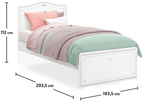 Detská posteľ Betty 100x200cm - biela/šedá