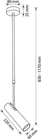 Brilagi - Luster na tyči SELE 1xGU10/30W/230V biela