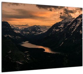 Obraz jazera medzi horami (70x50 cm)