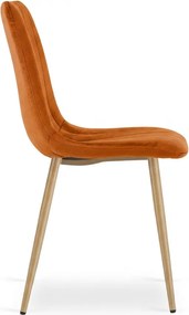 Tehlová zamatová stolička LAVA