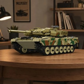 LEAN Toys Stavebnicové kocky – vojenský tank Leopard s diaľkovým ovládaním RC, 1100 dielov