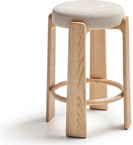 Béžová/v svetlo prírodnej farbe barová stolička z jaseňového dreva (výška sedadla 75 cm) Granite – Kave Home