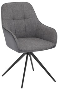 Otočné jedálenské kreslo, sivá Velvet látka, FEREL