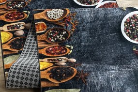 Protišmykový behúň LOTUS KITCHEN 40580 sivý / žltý
