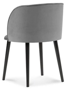 Šedá Zamatová stolička Aurora dĺžka 55 × šírka 56 × výška 80 cm WINDSOR & CO