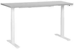Elektricky nastaviteľný písací stôl 160 x 72 cm sivá/biela DESTINES  Beliani