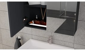 Kúpeľňová skrinka s umývadlom KATE + zrkadlová skrinka + nástenná skrinka, antracit