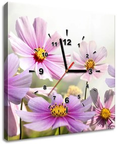 Gario Obraz s hodinami Jemné kvety Rozmery: 40 x 40 cm