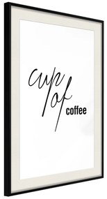 Artgeist Plagát - Cup of Coffee [Poster] Veľkosť: 30x45, Verzia: Čierny rám s passe-partout