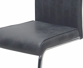 Jedálenská stolička Vertical, antracitová látka v optike lesklej kože