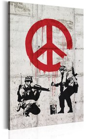 Artgeist Obraz - Soldiers Painting Peace by Banksy Veľkosť: 60x90, Verzia: Premium Print