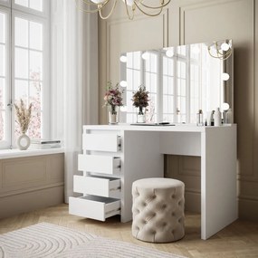 TOALETNÝ STOLÍK VALENTINA ELITE 2 BIELY ZRKADLO