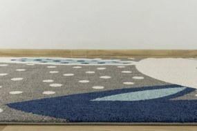 Detský koberec EMILY KIDS 2323A Zajac tyrkysový / tmavý sivý