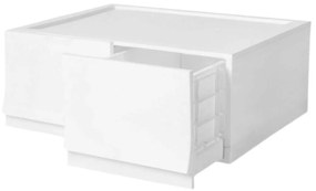 Modulárny úložný box Wave twin Snow bez koliesok 54,6 x 43,4 x 22 cm, široký - 2 zásuvky