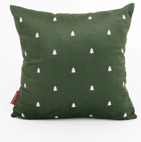 Vianočná obliečka na vankúš Velvet 40 × 40 cm - Vianočná pohoda zelená