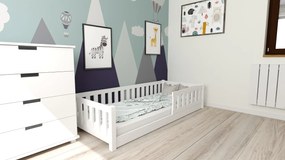 Detská Montessori posteľ PINELO 90 x 200 cm, biela Rošt: S latkovým roštom, Matrac: Matrac Coco Maxi 20 cm