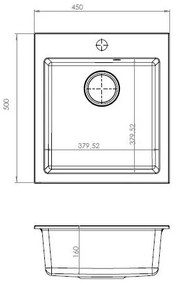 ALVEUS SETA737 - Kuchynský drez CORTINA + drezová batéria TONIA granit/čierna