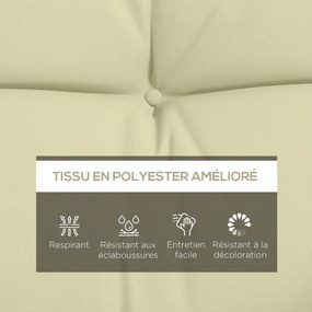 Outsunny Sada 4 vonkajších vankúšov na záhradnú hojdačku, 1 sedací vankúš, 1 operadlový vankúš a 2 vankúše Kréme | Aosom