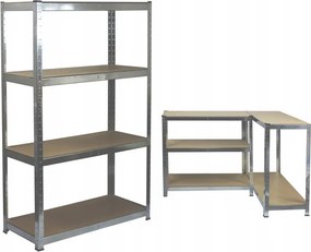 SADA DVÔCH 4-ÚROVŇOVÝCH POLIČIEK 150 x 70 x 30 CM NOSNOSŤ POLIČKY: 150 KG *2165